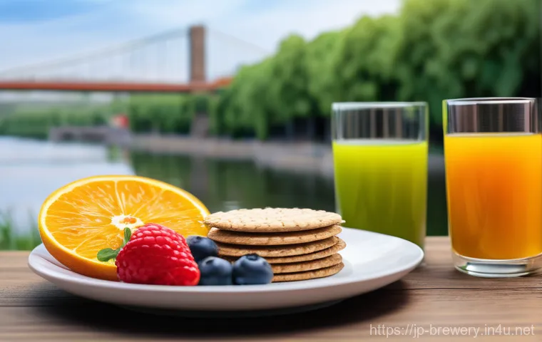 수제맥주 시장 동향 - 00% Alcohol" or "Low ABV". A small, aesthetically pleasing plate of healthy snacks, such as fresh fr...