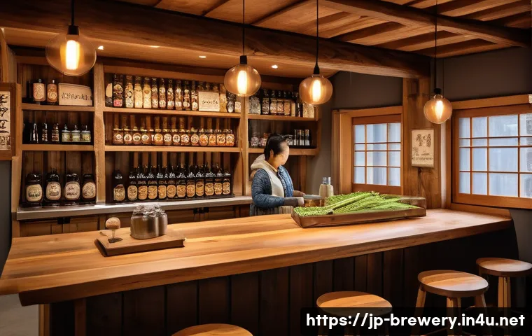 브루어리와 지역 경제 - A charming local brewery scene set in a traditional Japanese countryside village, showcasing brewers...
